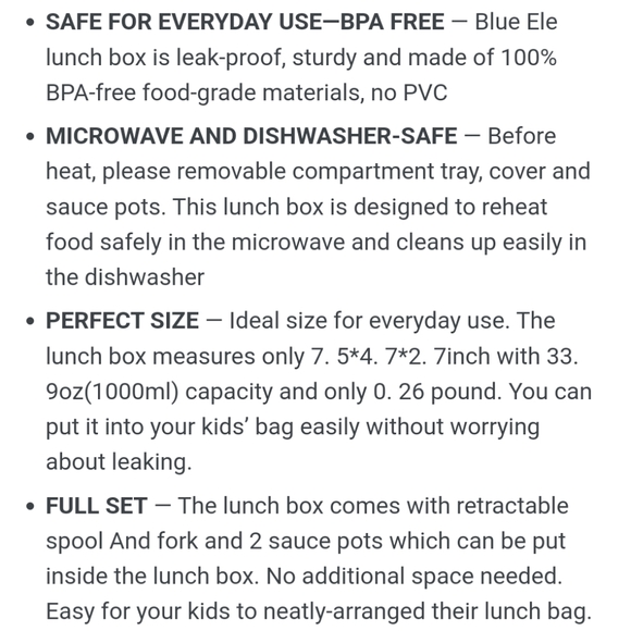 ✨🆕✨ Blue Ele Lunch Box for Kids - Picture 7 of 7
